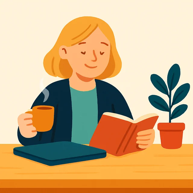 Freier Abend mit Buch und Tee